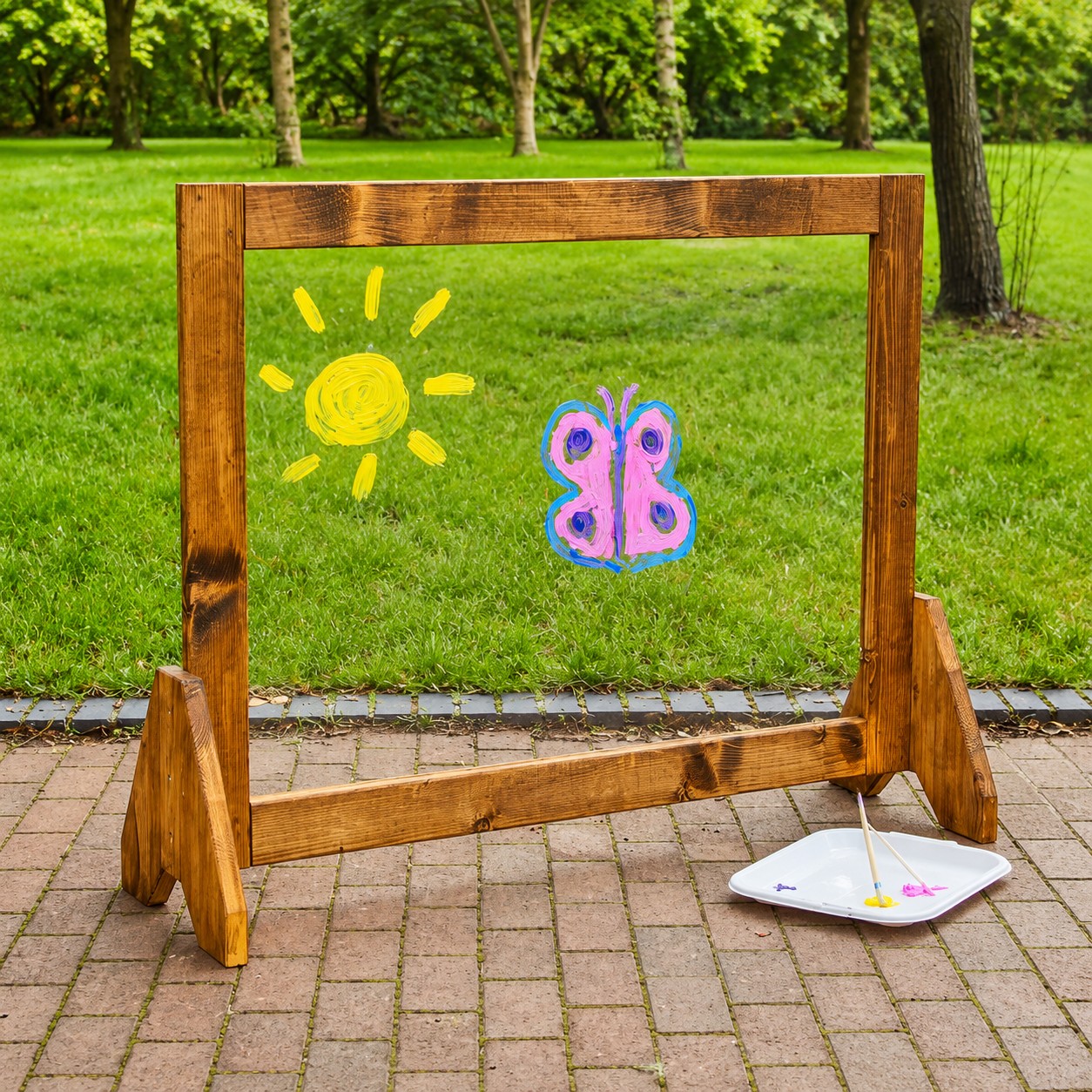 Golvstaffli med plexiglas
