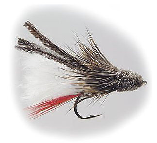 Klassiskt muddler våtfluga. Försedd med marabou för mer livlig och attraherande gång. Storlek 8. En riktigt bra fluga för stor öring