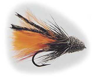Klassiskt muddler våtfluga. Försedd med marabou för mer livlig och attraherande gång. Storlek 8. En riktigt bra fluga för stor öring