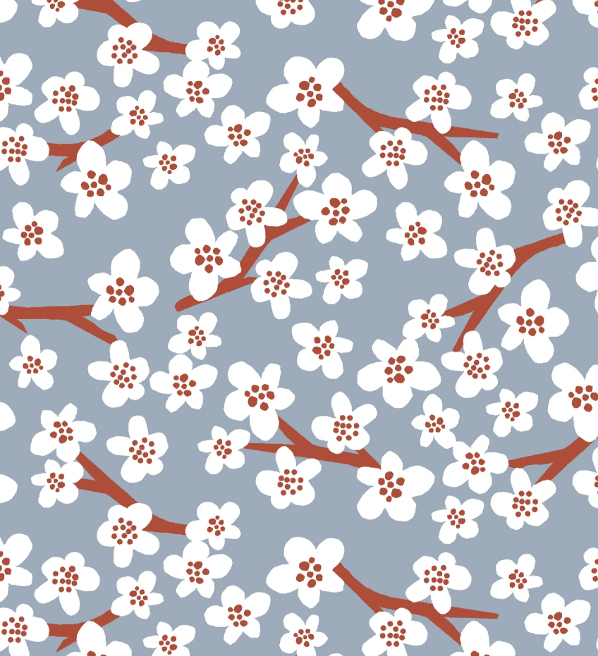 CHERRY BLOSSOM - LIGHT BLUE/FELL
