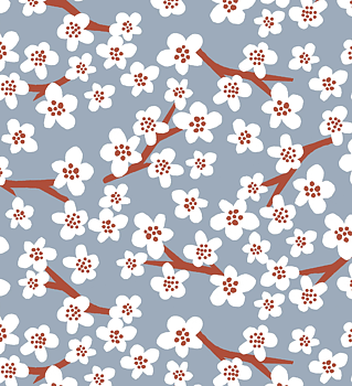 CHERRY BLOSSOM - LIGHT BLUE/FELL