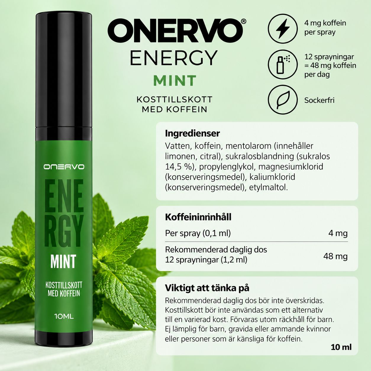 Onervo Energy Spray – menta 10ml - 5
