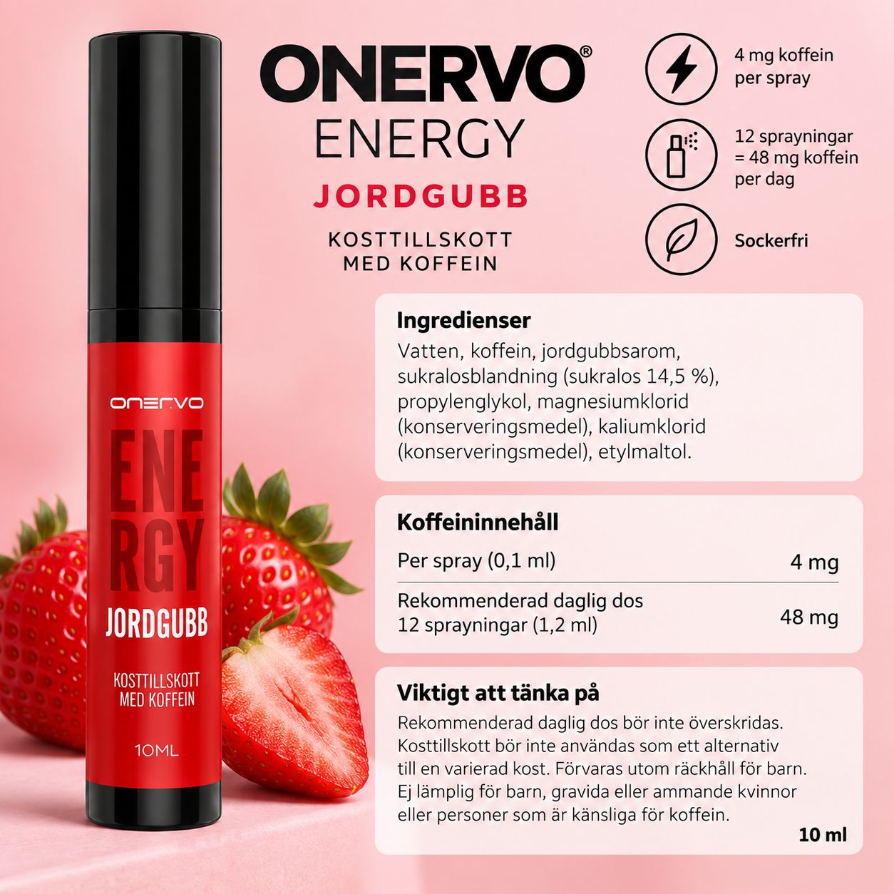 Onervo Energy Spray – Mansikka 10 ml - 5