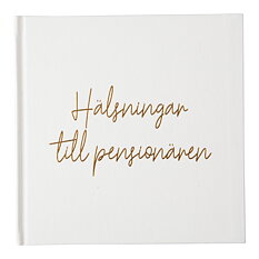 Vieraskirja "Hälsningar till pensionären"