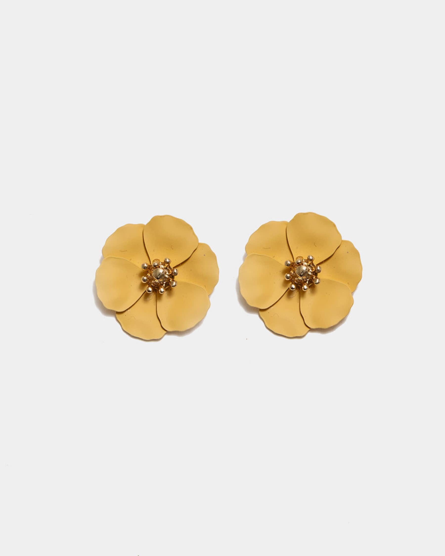 Flower Small Earrings Matt Yellow