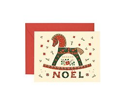 Noel Rocking Horse Card