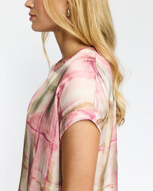 Blus Inger mönstrad rosa/grön - 3