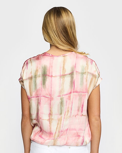 Blus Inger mönstrad rosa/grön - 2