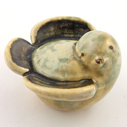 Josef Simon (1960s) Rounded Small Bird with Earthy Glaze 7 cm (2)