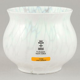 Lisa Larson (Skruf 1980s) Rounded Speckled Glass Candleholder 9 cm (6)