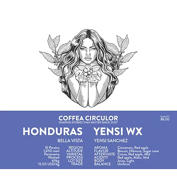 Coffea Circulor - Honduras Yensi WX - Honduraas - Ljusrostade kaffebönor - 250g