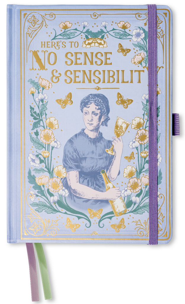 Anteckningsbok Jane Austen i A5 – Lila med linjerade blad
