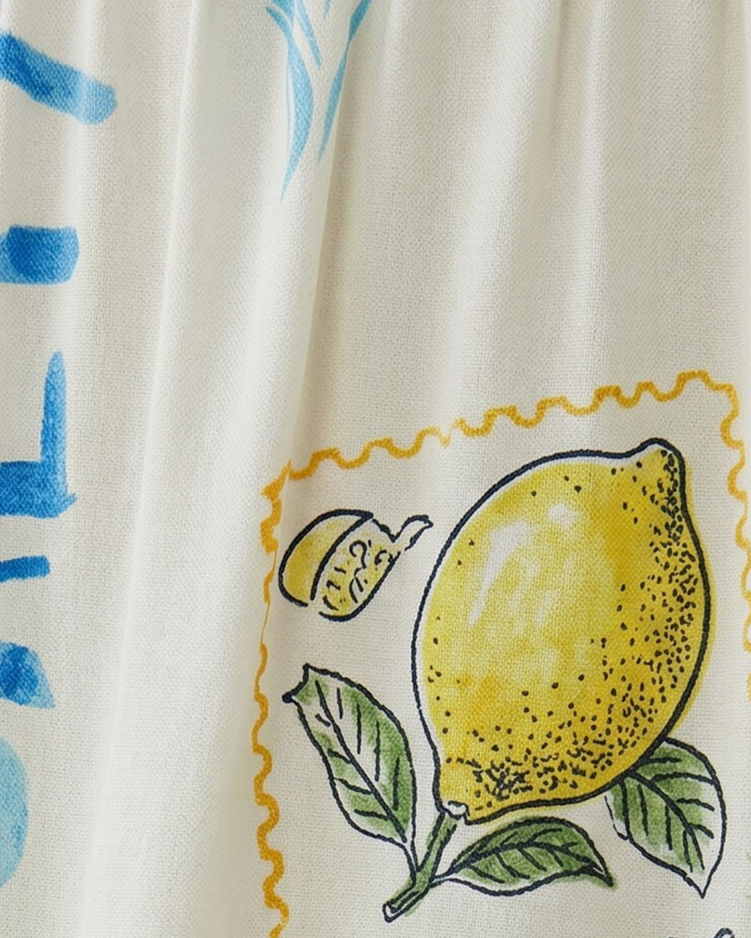 Kjol klockad ljusbeige med strandtema - 8