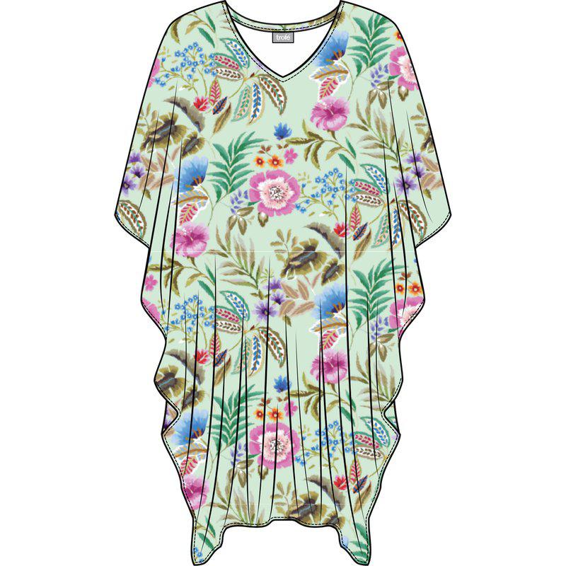 Mönstrad kaftan i grön - 4