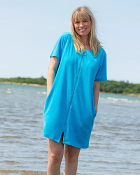 Strandrock turkos i mjuk frotte
