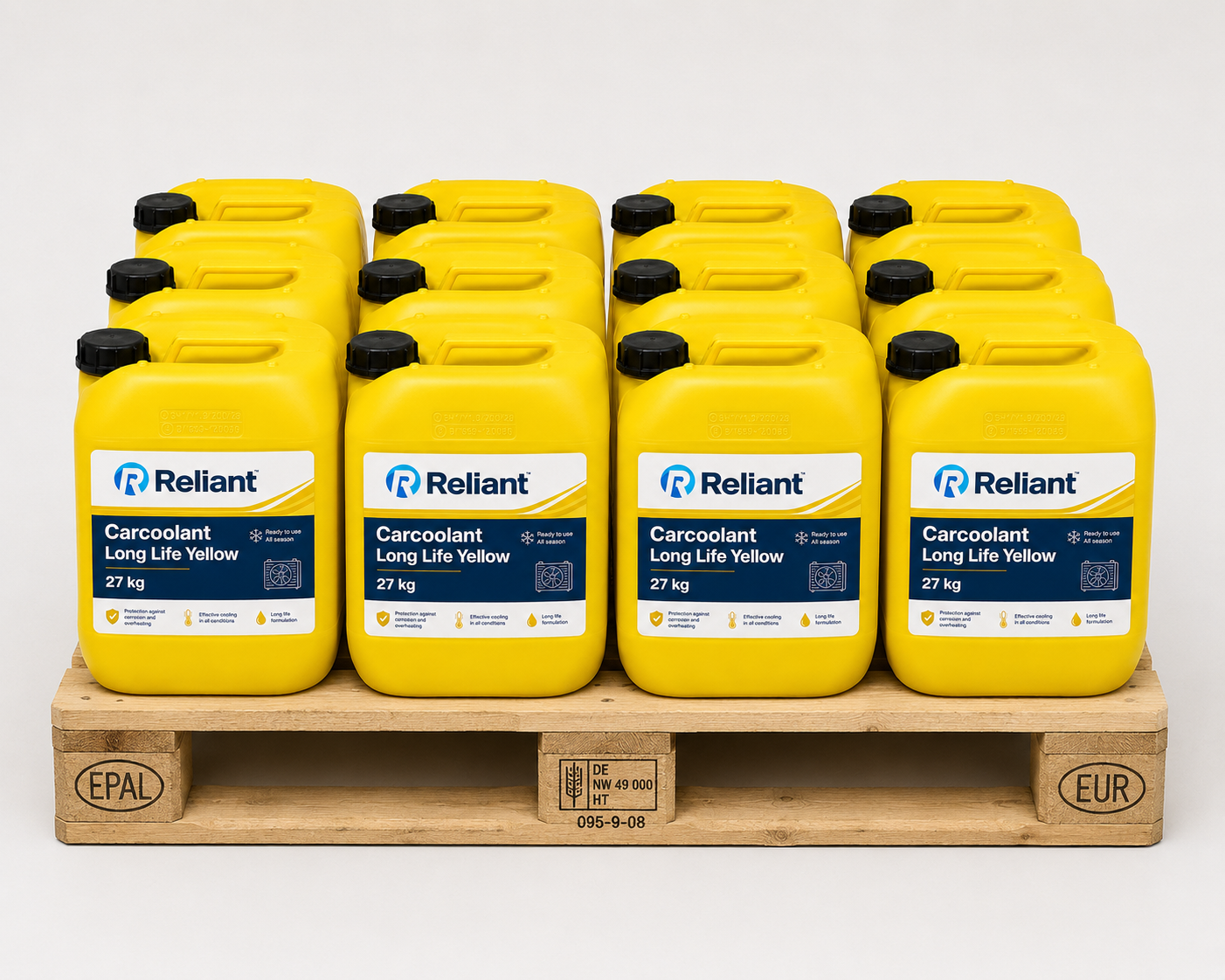Reliant Carcoolant Long Life Yellow Dunk 27 kg – 12 dunk (324 kg)