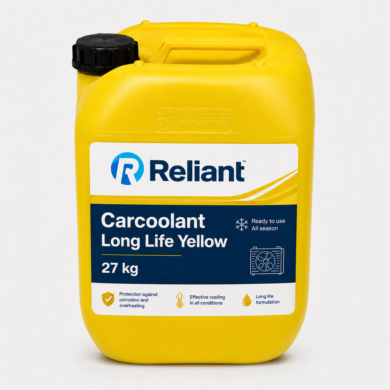 Reliant Carcoolant Long Life Yellow Dunk 27 kg – 12 dunk (324 kg) - 2