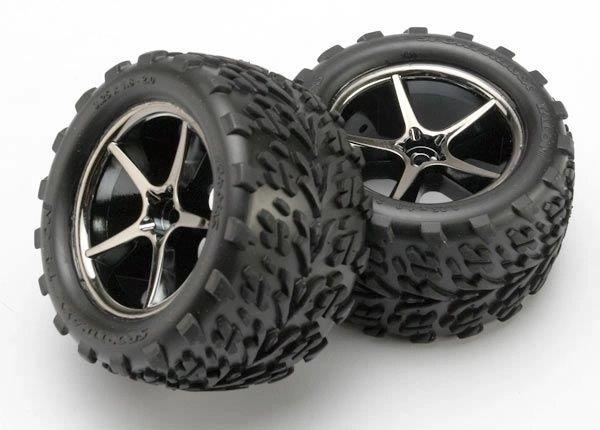 Traxxas Däck & Fälg Talon/Gemini Svart Krom 2.2tum 1/16 (2)
