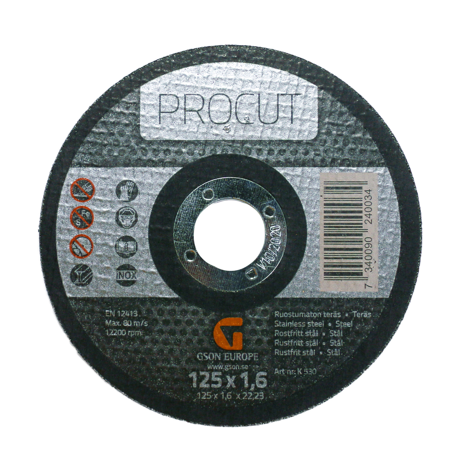 KAPSKIVA 50-PACK 125X1,6X22,23 MM PROCUT