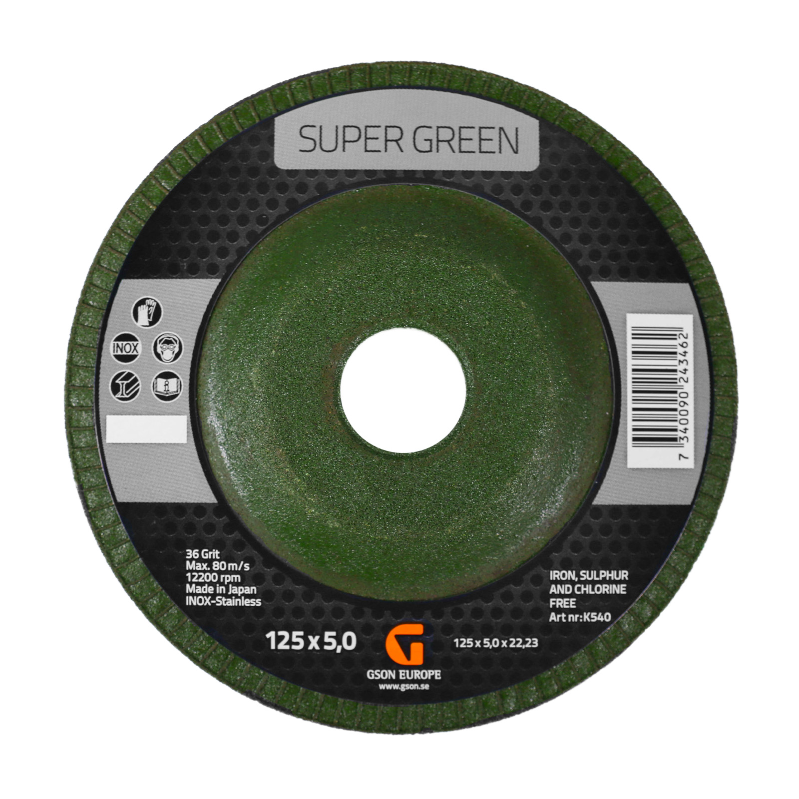 Sliprondell super green 180 x 5 x 22,23 mm