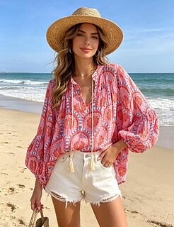 Maja Palm Blus Rosa