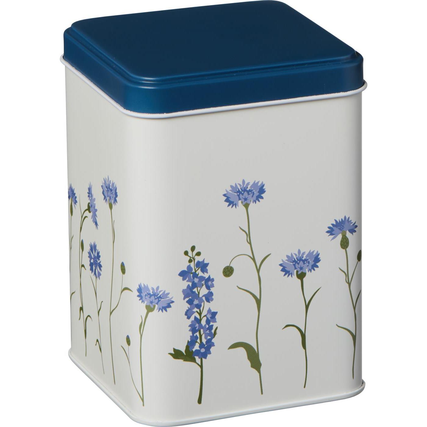Plåtburk Liten - Blå blommig - 4