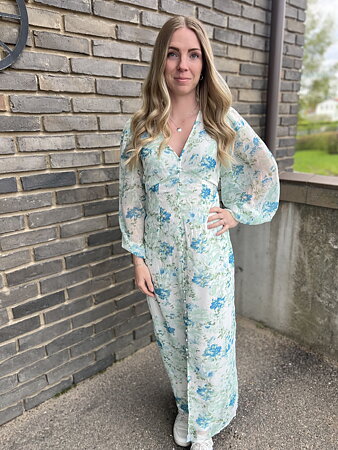 Vero Moda - Smilla Ankel Klänning Vit/Blå