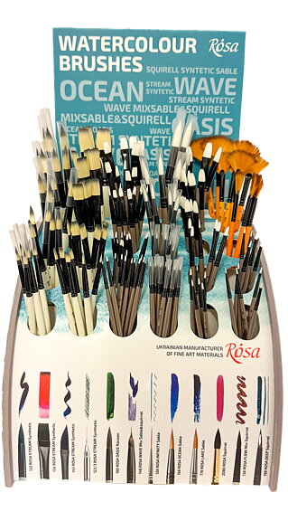 Penseldisplay / Display med 127 st penslar