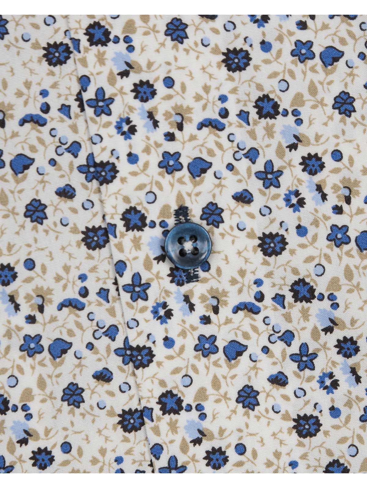 Skjorta K/Ä blå blommönster  Oscar Of Sweden  - 3