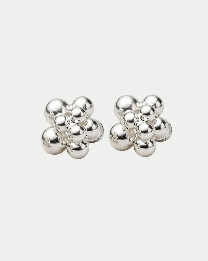 BOW19 Bead Multi Studs Silver