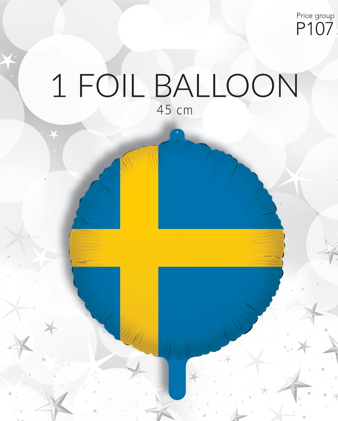 Folieballong Svensk Flagg 45 cm