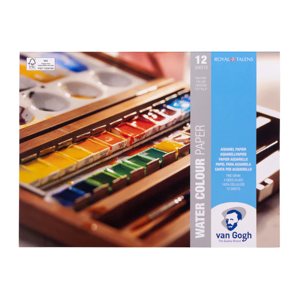 Akvarellpapper van Gogh Watercolour paper blocks, 24 x 18 cm 
