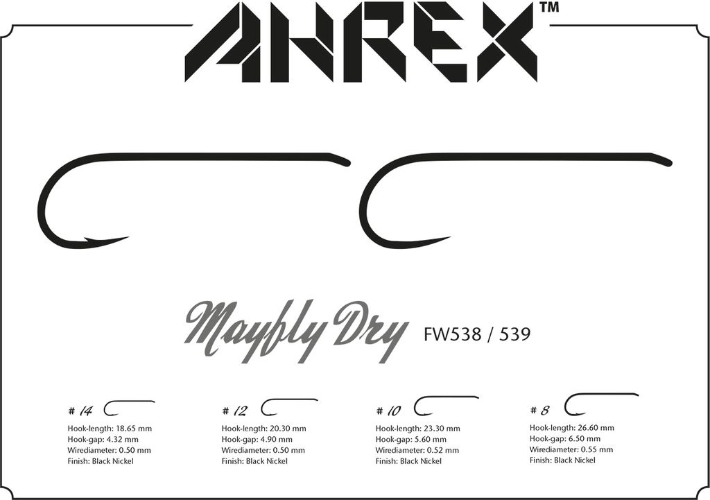 Ahrex FW538 Mayfly Dry Barbed - 3