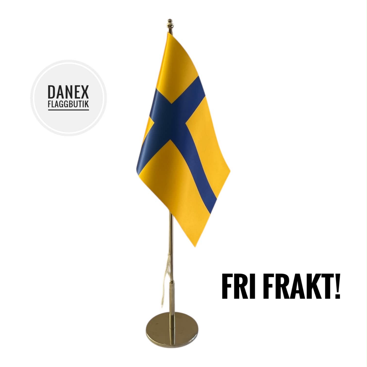Östergötland bordsflagga ink stång 50 cm 