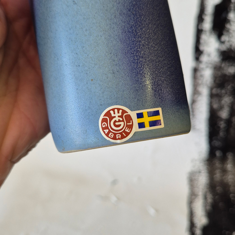 vintage VAS blå toner, Kjell Andersson för Gabriel keramik,  h 28,8 cm  - 6
