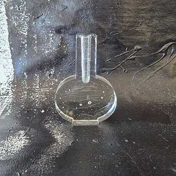 vintage VAS i klarglas med bubblor,  h 12,5 cm 