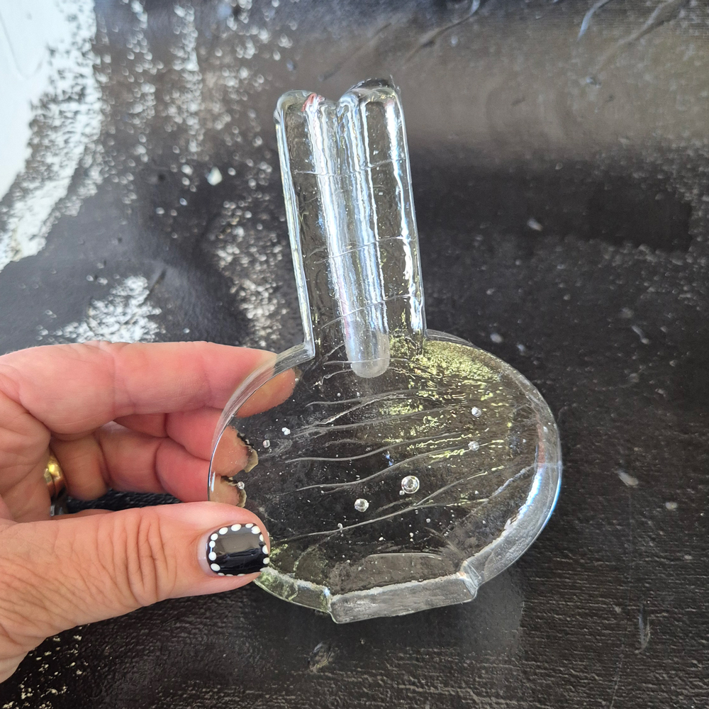 vintage VAS i klarglas med bubblor,  h 12,5 cm  - 8