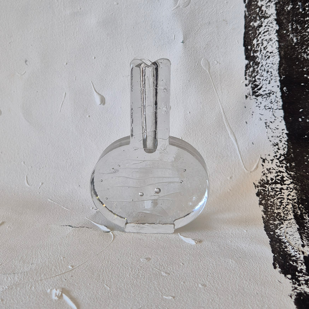vintage VAS i klarglas med bubblor,  h 12,5 cm  - 2