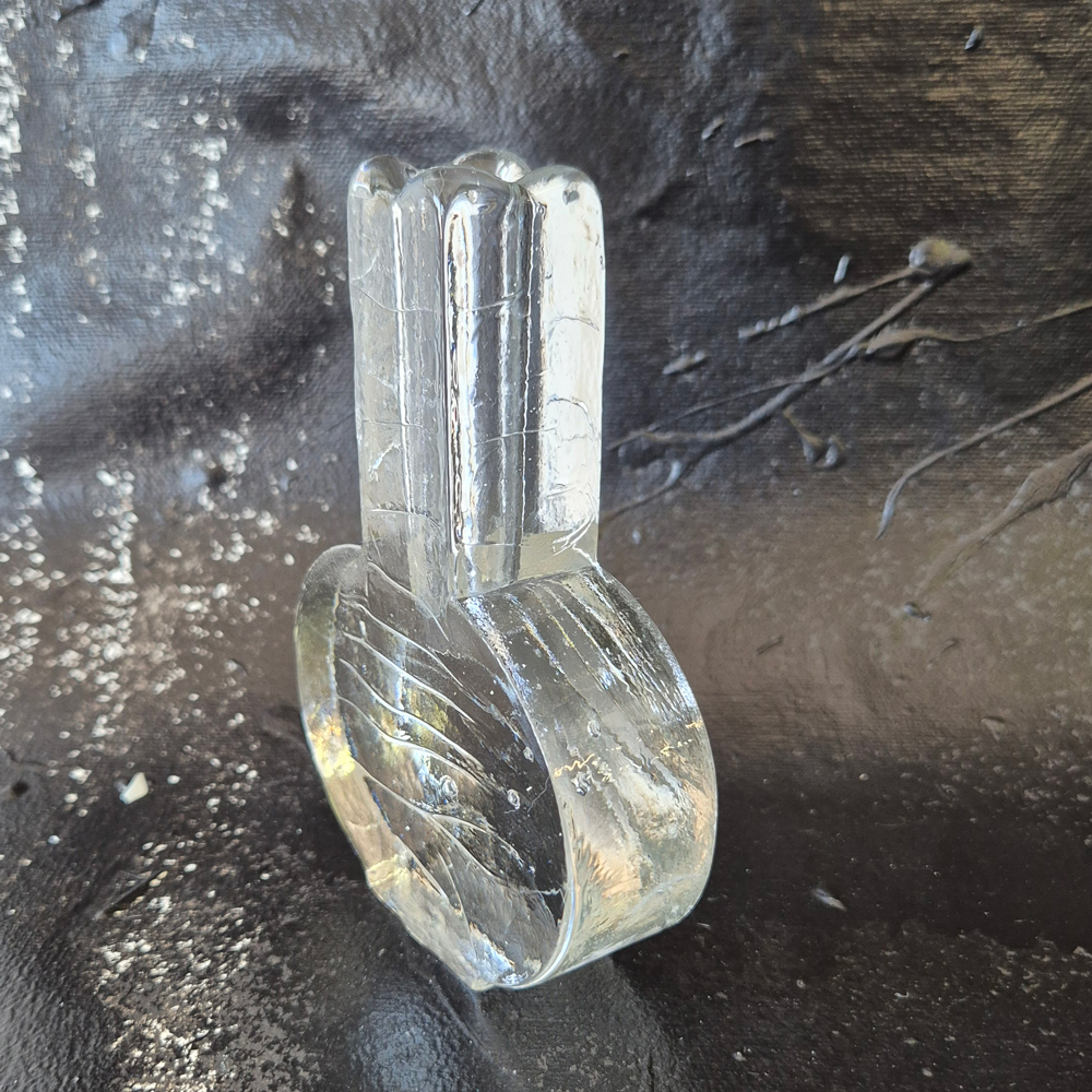 vintage VAS i klarglas med bubblor,  h 12,5 cm  - 4