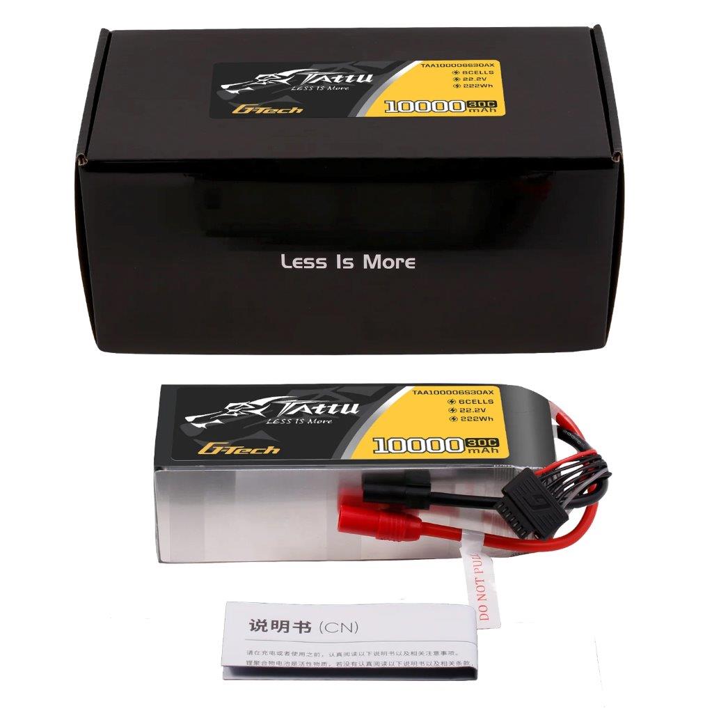 GensAce Tattu 10000mah 22.2V 30C 6S1P Lipo Battery Pack with AS150+XT150 Plug - 5