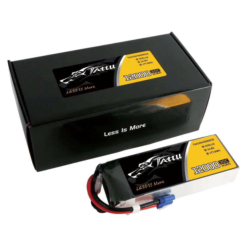 GensAce Tattu 12000mAh 14.8V 30C 4S1P Lipo Battery Pack with EC5 - 5