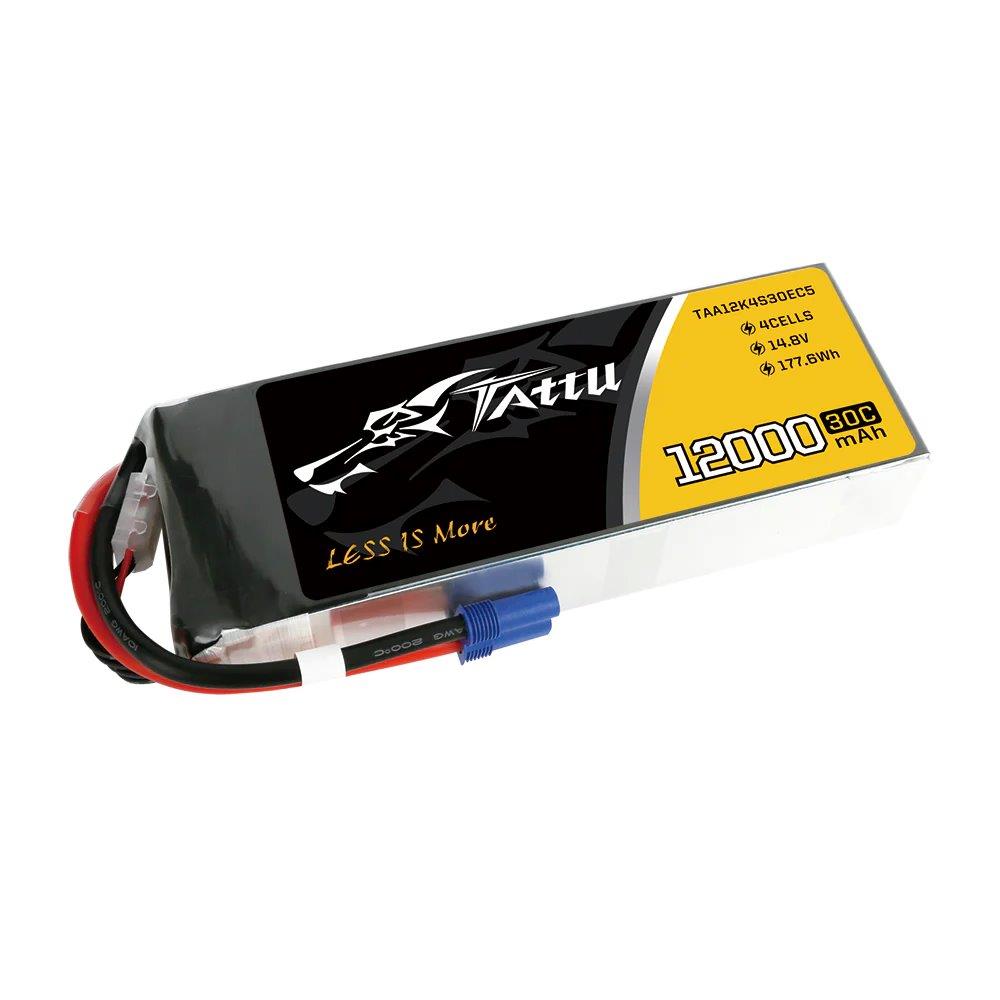 GensAce Tattu 12000mAh 14.8V 30C 4S1P Lipo Battery Pack with EC5 - 4