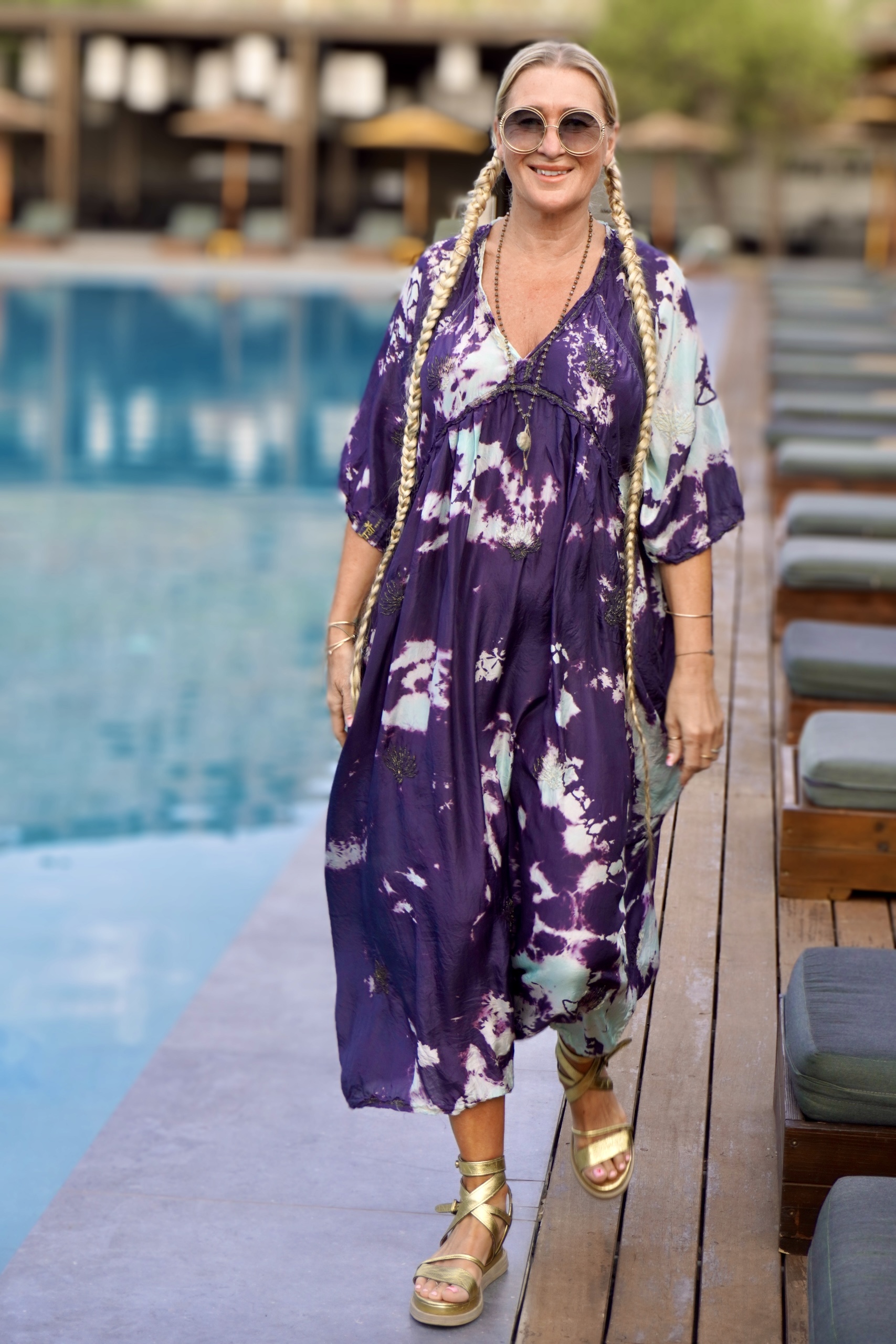 LUNETTE MAXI DRESS SILK CHARCOAL MINT 