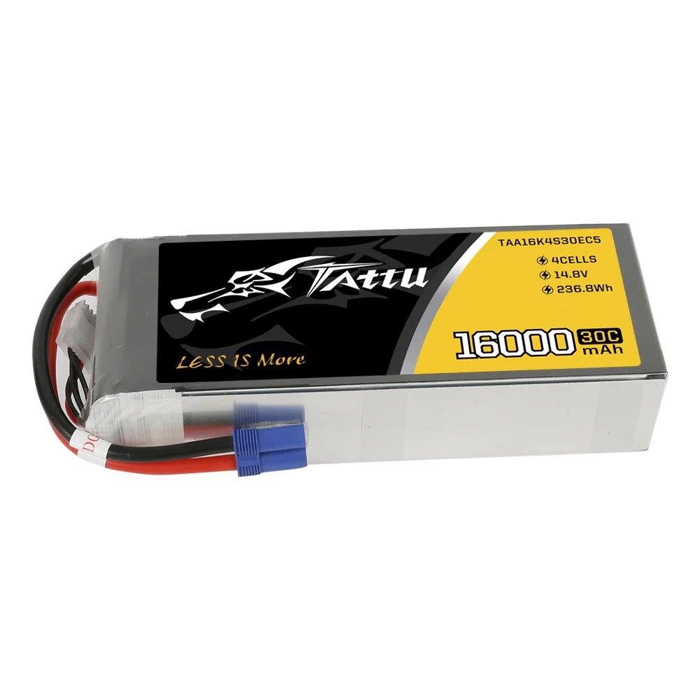 GensAce Tattu 16000mAh 14.8V 30C 4S1P Lipo Battery Pack with EC5