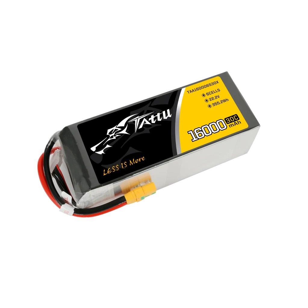 GensAce Tattu 16000mAh 22.2V 30C 6S1P LiPo Battery Pack with XT90 Anti-sparkPlug - 2