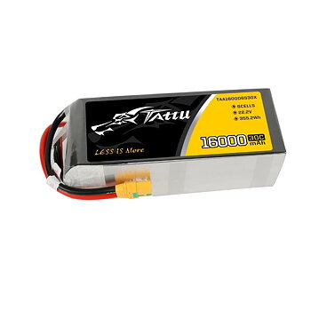 GensAce Tattu 16000mAh 22.2V 30C 6S1P LiPo Battery Pack with XT90 Anti-sparkPlug