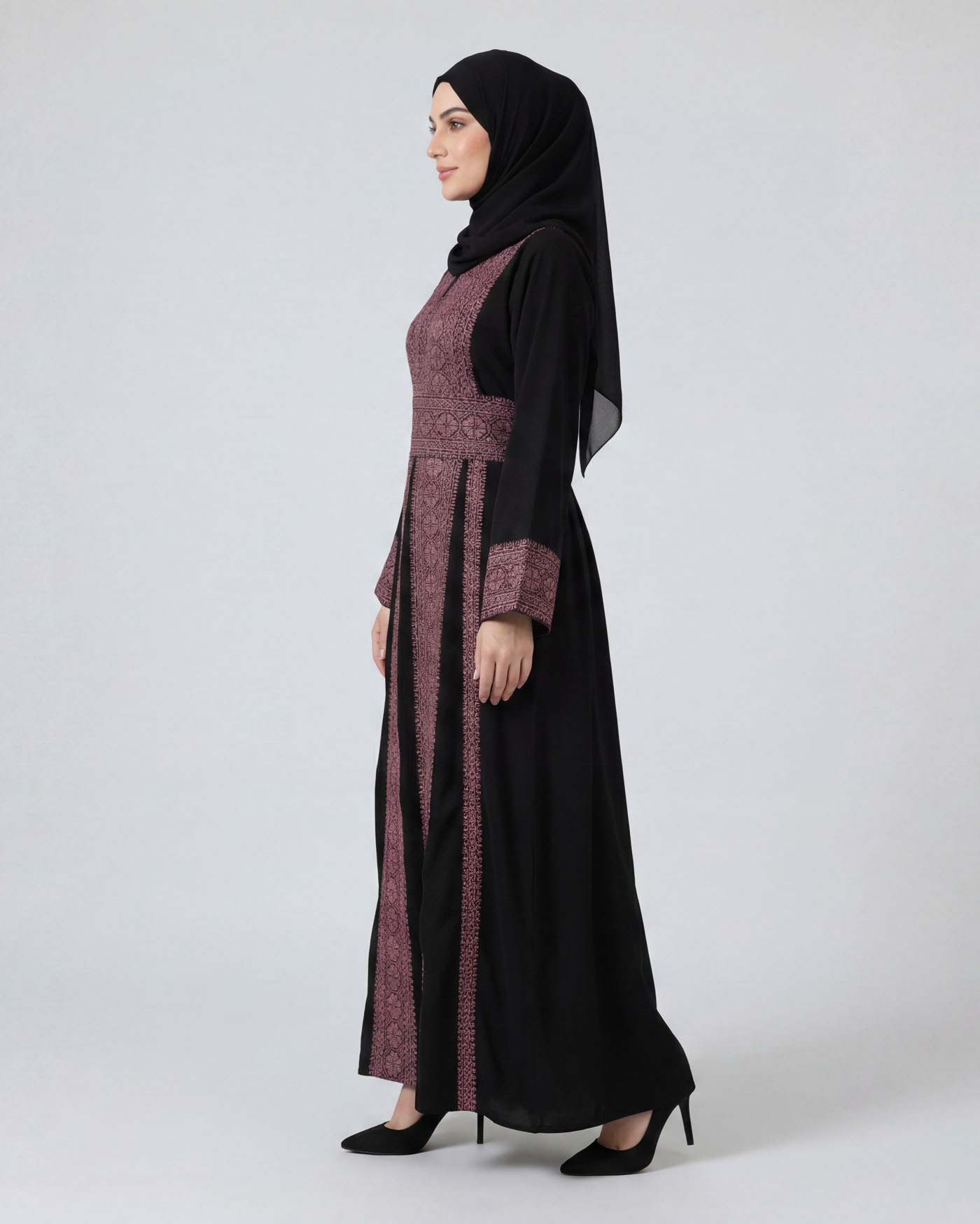 Traditional Abaya - Palestinian Thobe - Pink - 2