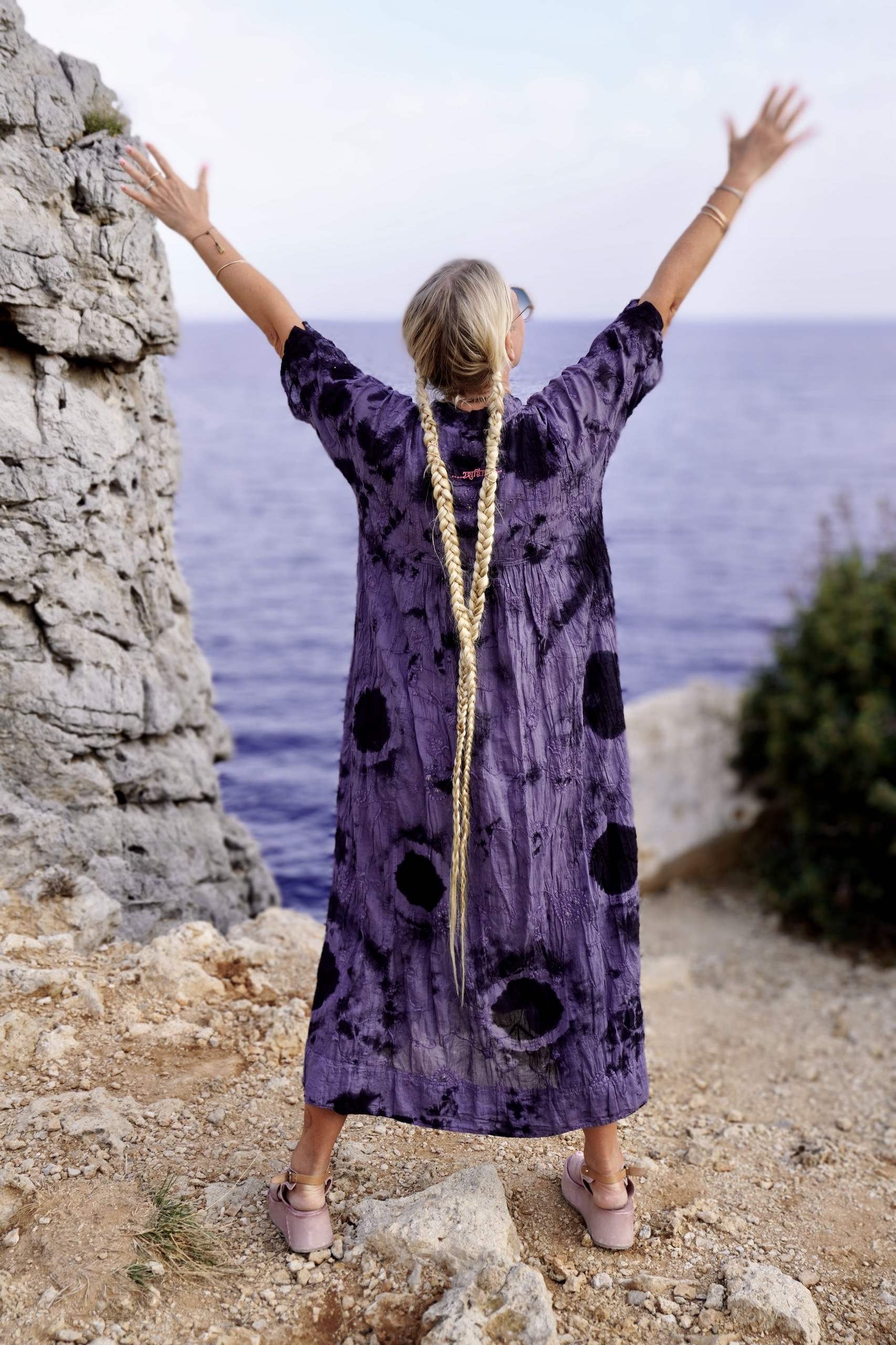 ANITA COTTON MAXI DRESS BLACK GREY  - 6