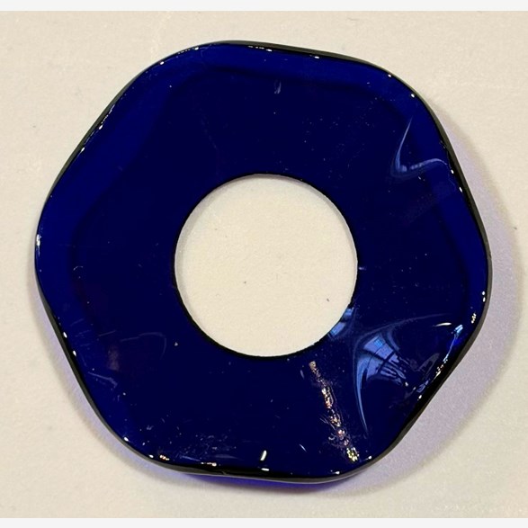 Ljusmanschett i glas - vågig blå 55 mm