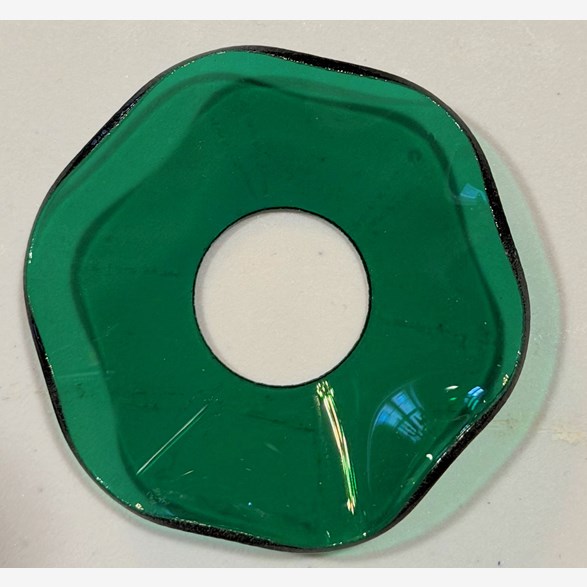 Ljusmanschett i glas - Grön vågig 65 mm